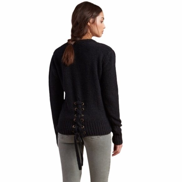 Lovers + Friends Back Lace Up Sweater (Gray) - Picture 1 of 5